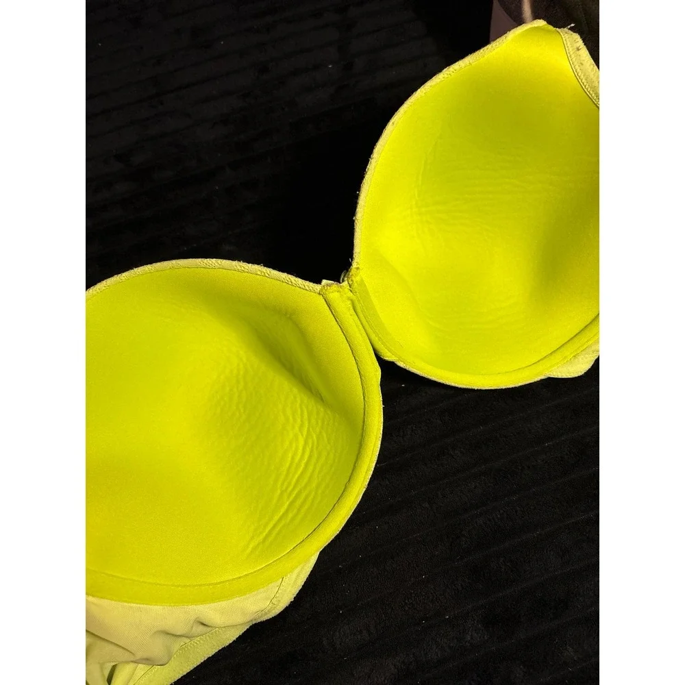 Cacique Lime Green Full Figure Lace Detail Lightly‎ Lined Underwire Bra, 42F